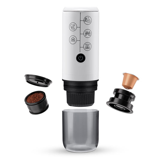 I Cafilas Electric Portable Espresso Coffee Machine for Car & Home Camping Coffee Maker Fit Nespresso Capsule Pods Ground Coffee